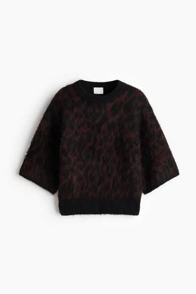 H&m Jacquard-knit Sweater In Black