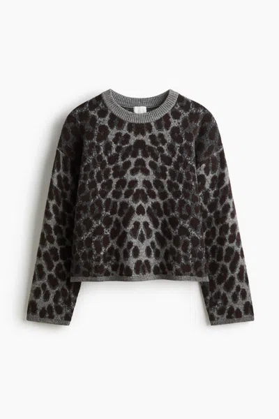 H&m Jacquard-knit Sweater In Gray