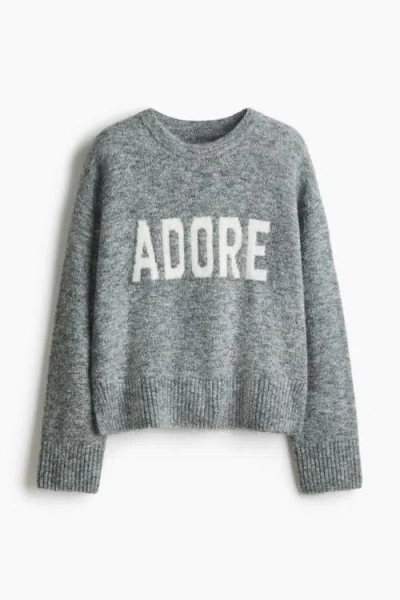 H&m Jacquard-motif Jumper In Gray