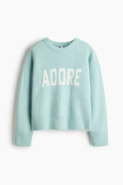 H&m Jacquard-motif Sweater In Blue