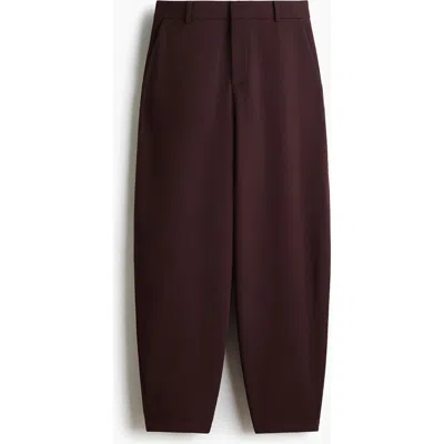 H&m Jersey Barrel-leg Trousers In Brown