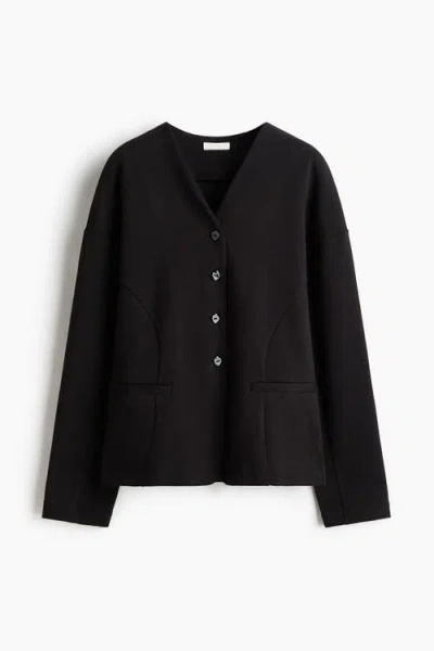 H&m Jersey Blazer In Black