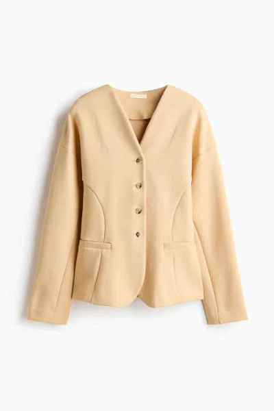 H&m Jersey Blazer In Brown