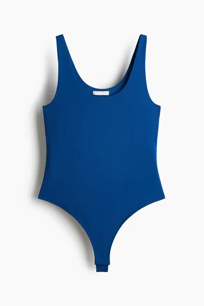 H&m Jersey Bodysuit In Blue