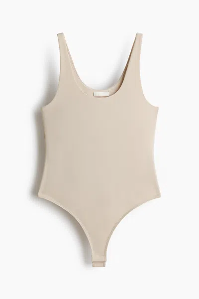 H&m Jersey Bodysuit In Brown