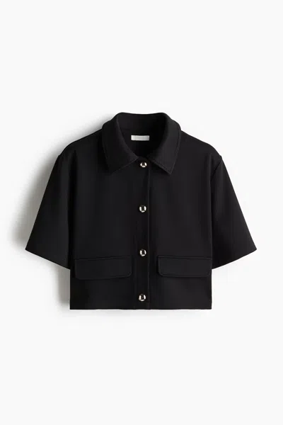 H&m Jersey Cardigan In Black