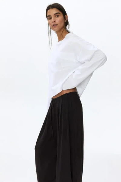H&m Jersey Drawstring Trousers In Black