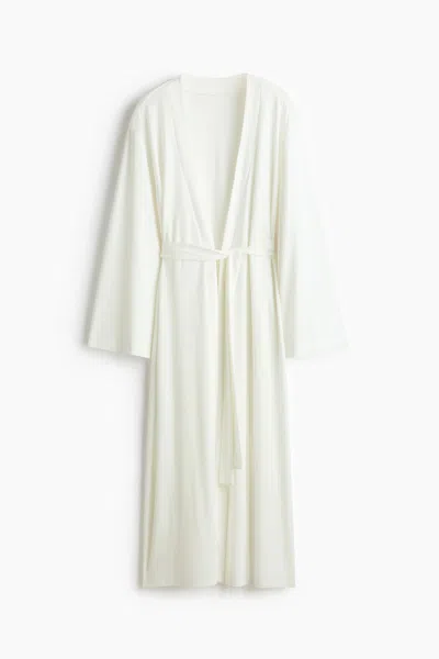 H&m Jersey Robe In White