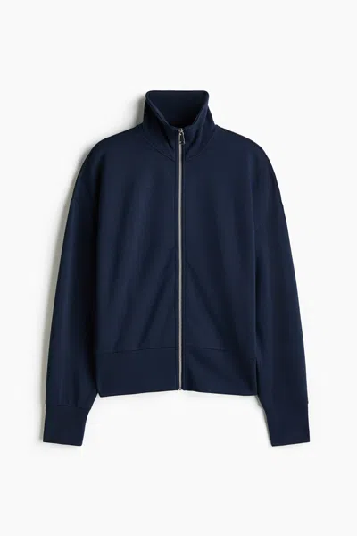 H&m Jersey Track Jacket In Purple