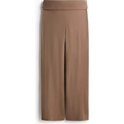 H&m Jersey Trousers In Brown
