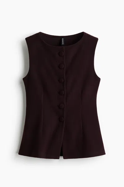H&m Jersey Vest In Burgundy