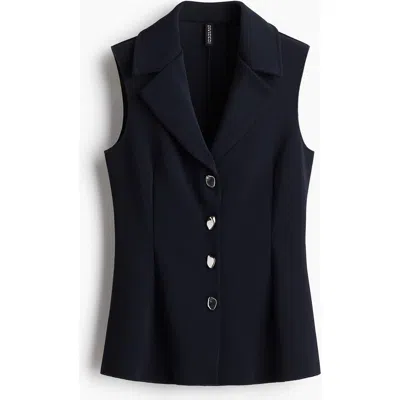 H&m Jersey Waistcoat In Blue