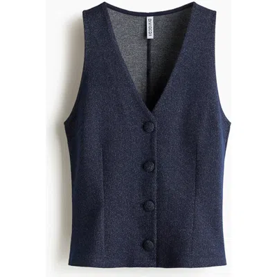 H&m Jersey Waistcoat In Blue
