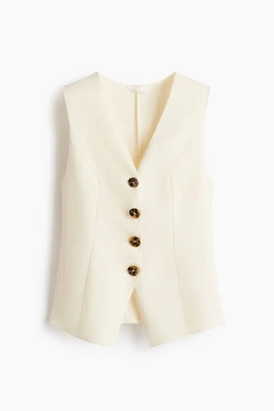 H&m Jersey Waistcoat In Neutral