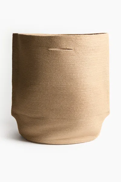 H&m Jute Laundry Basket In Beige