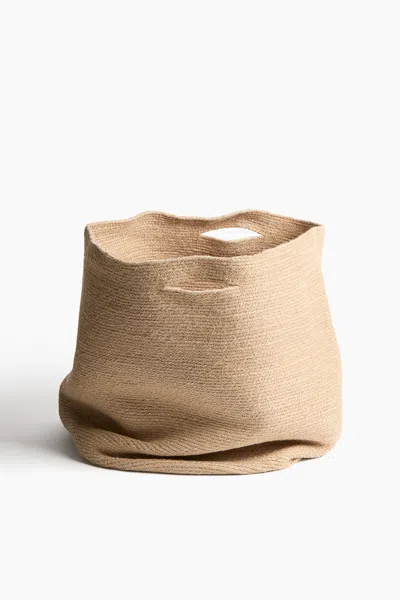 H&m Jute Storage Basket In Light Beige