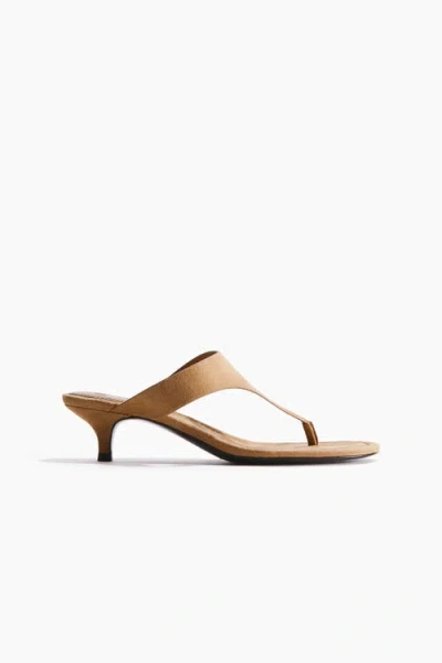 H&m Kitten-heeled Sandals In Neutral