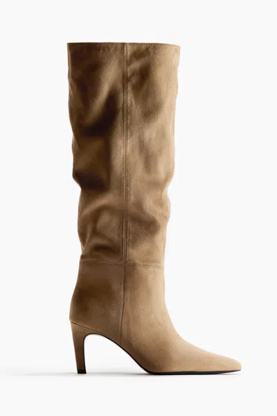 H&m Knee-high Boots In Nude