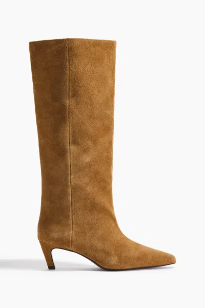 H&m Knee-high Leather Boots In Brown