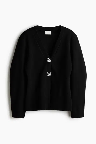 H&m Knit Cardigan In Black
