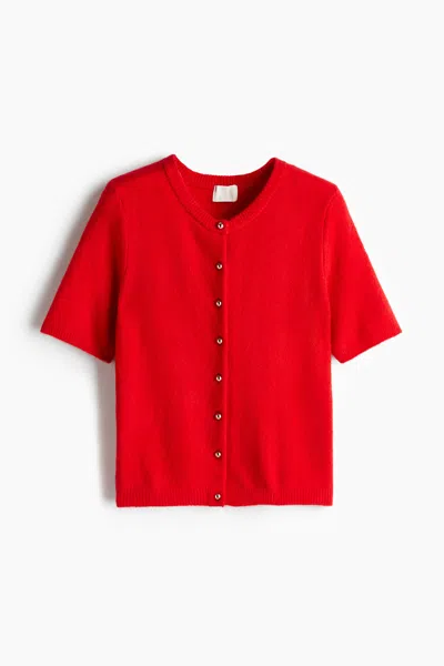 H&m Knit Cardigan In Red