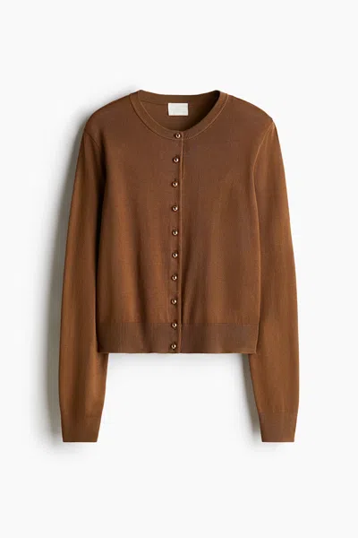 H&m Knit Cardigan In Brown