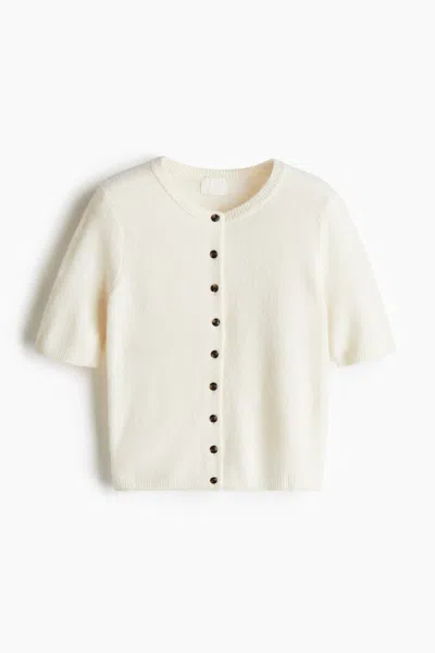 H&m Knit Cardigan In White