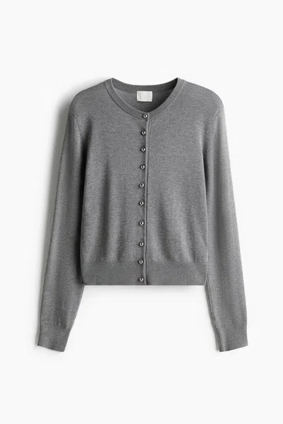 H&m Knit Cardigan In Gray