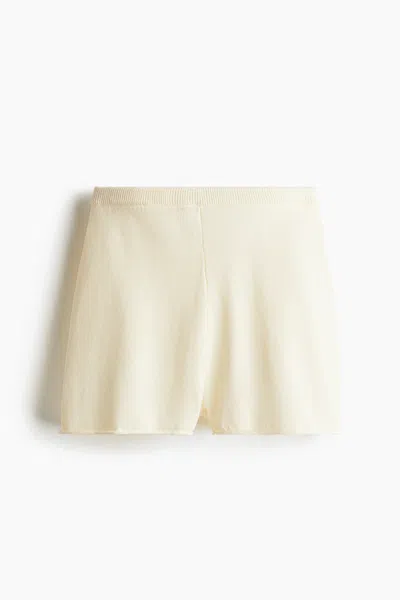 H&m Knit Shorts In White