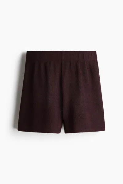 H&m Knit Shorts In Brown
