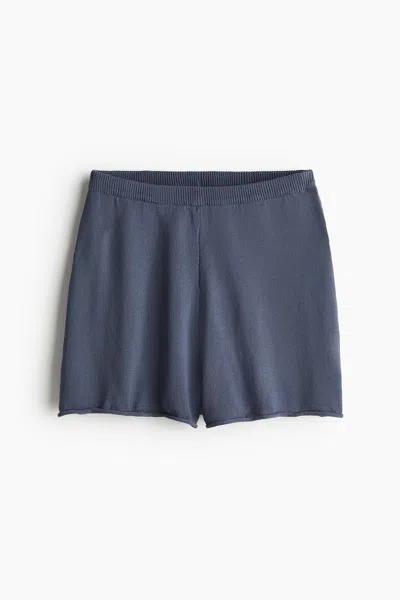 H&m Knit Shorts In Blue