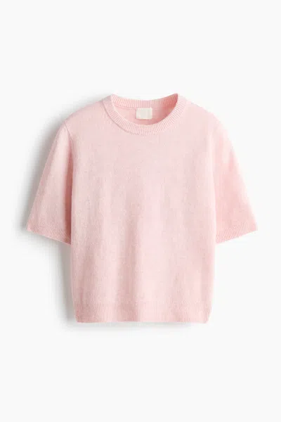 H&m Knit T-shirt In Pink