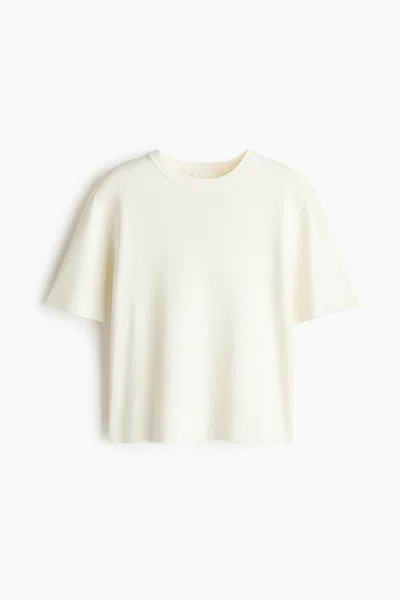 H&m Knit T-shirt In White