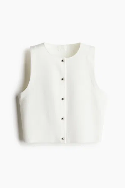 H&m Knit Vest In White