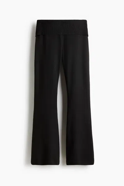 H&m Knit Yoga Pants In Black