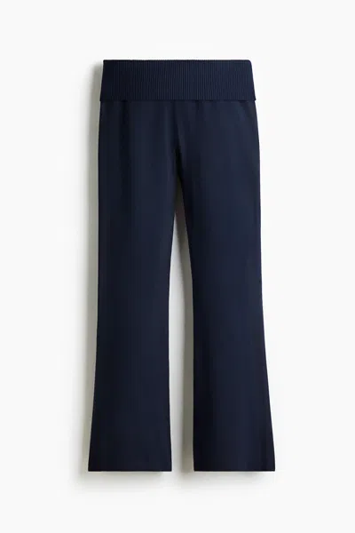 H&m Knit Yoga Pants In Blue