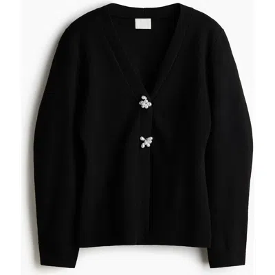 H&m Knitted Cardigan In Black