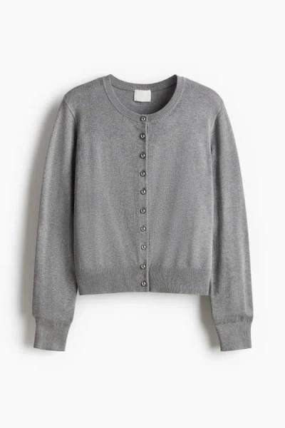 H&m Knitted Cardigan In Gray