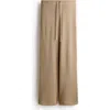 H&m Knitted Drawstring Trousers In Brown