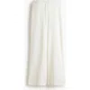 H&m Knitted Drawstring Trousers In White