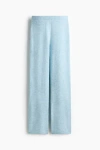 H&m Knitted Pull-on Trousers In Blue