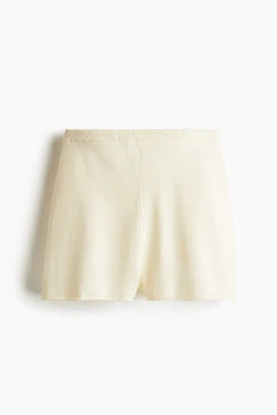 H&m Knitted Shorts In White