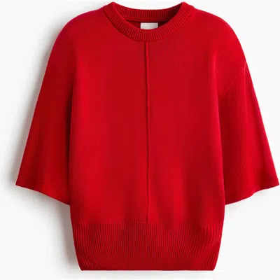 H&m Knitted Top In Red