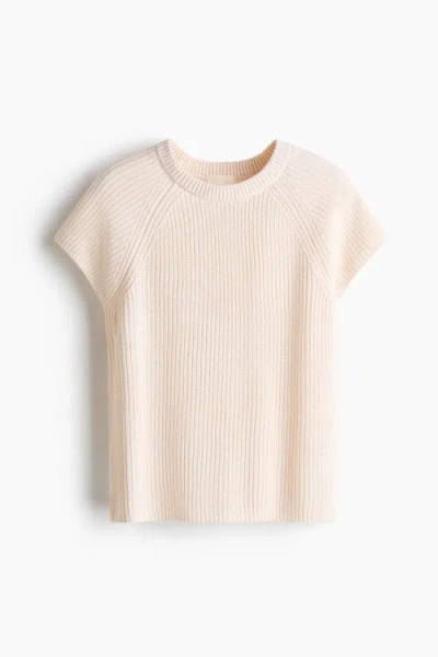 H&m Knitted Top In Neutral