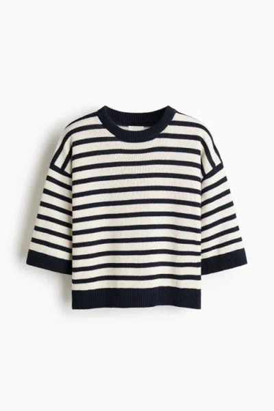 H&m Knitted T-shirt In White