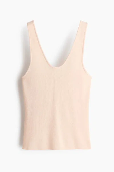 H&m Knitted Vest Top In Neutral
