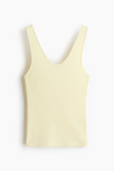 H&m Knitted Vest Top In Yellow