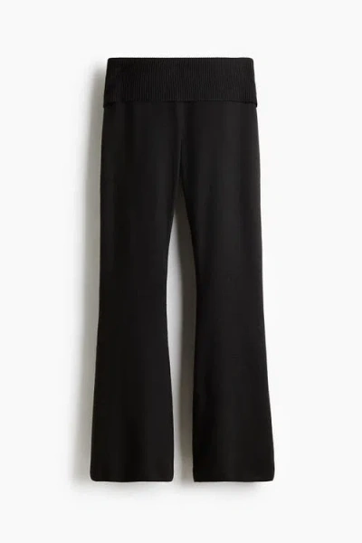 H&m Knitted Yoga Pants In Black