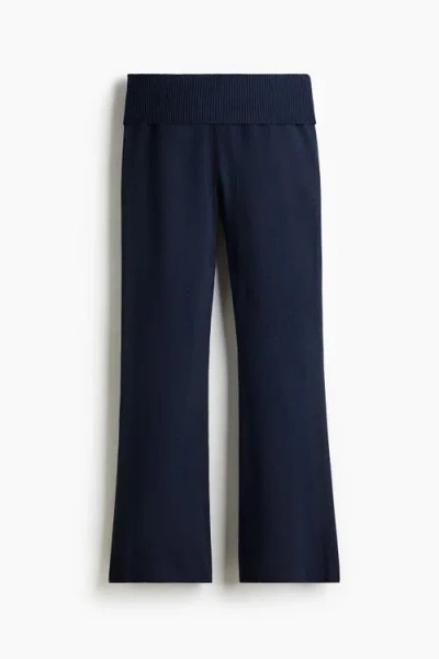 H&m Knitted Yoga Pants In Blue
