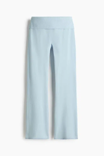 H&m Knitted Yoga Pants In Blue